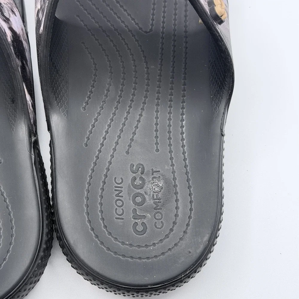 Crocs Classic Sandal Bleach Tie Dye Black Pink Men Size 11 Slides Shoes 207310